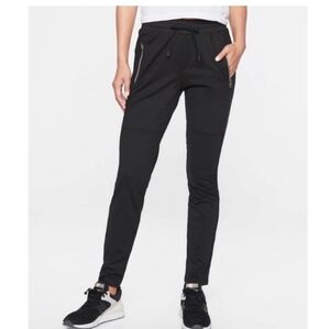 Athleta Hilltop Joggers Blck Zip-Up Side Pockets DrawstringWaist Pants Small